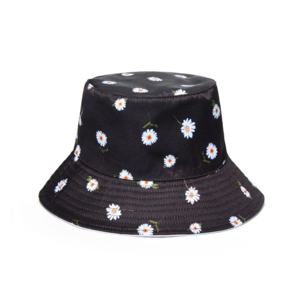 Alice + Olivia Unisex OS White Daisy Reversible Bucket Hat Beach - Picture 2 of 3